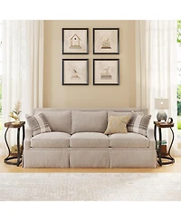 Tribesigns Half-Round End Table Set of Two, 2-Tier Wooden Half Moon Side Table Semi Circle Accent Table Bedside Table with Thicken Tabletop for Living