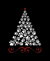 La Pop Art Men's Paw Christmas Tree Raglan Baseball Word T-Shirt