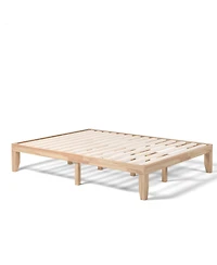 Gymax 14'' Queen Size Wooden Platform Bed Frame w/ Strong Slat Support Natural