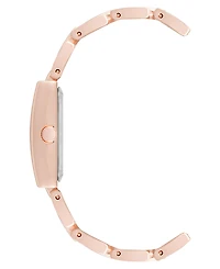 Anne Klein Women's Quartz Modern Rectangular Blush Enamel and Rose Gold-Tone Alloy Metal Watch, 21.5mm
