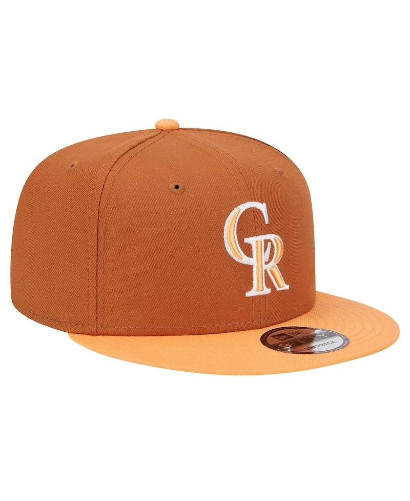 New Era Men's Brown Colorado Rockies Spring Color Two-Tone 9FIFTY Snapback Hat
