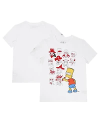 Freeze Max Big Boys and Girls White The Simpsons School Doodles T-Shirt