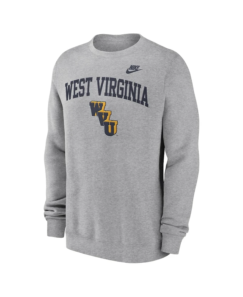 Nike Men's West Virginia Mountaineers Legacy Classic Tackle Twill Embroidered Arch Over Logo Pullover Sweatshirt