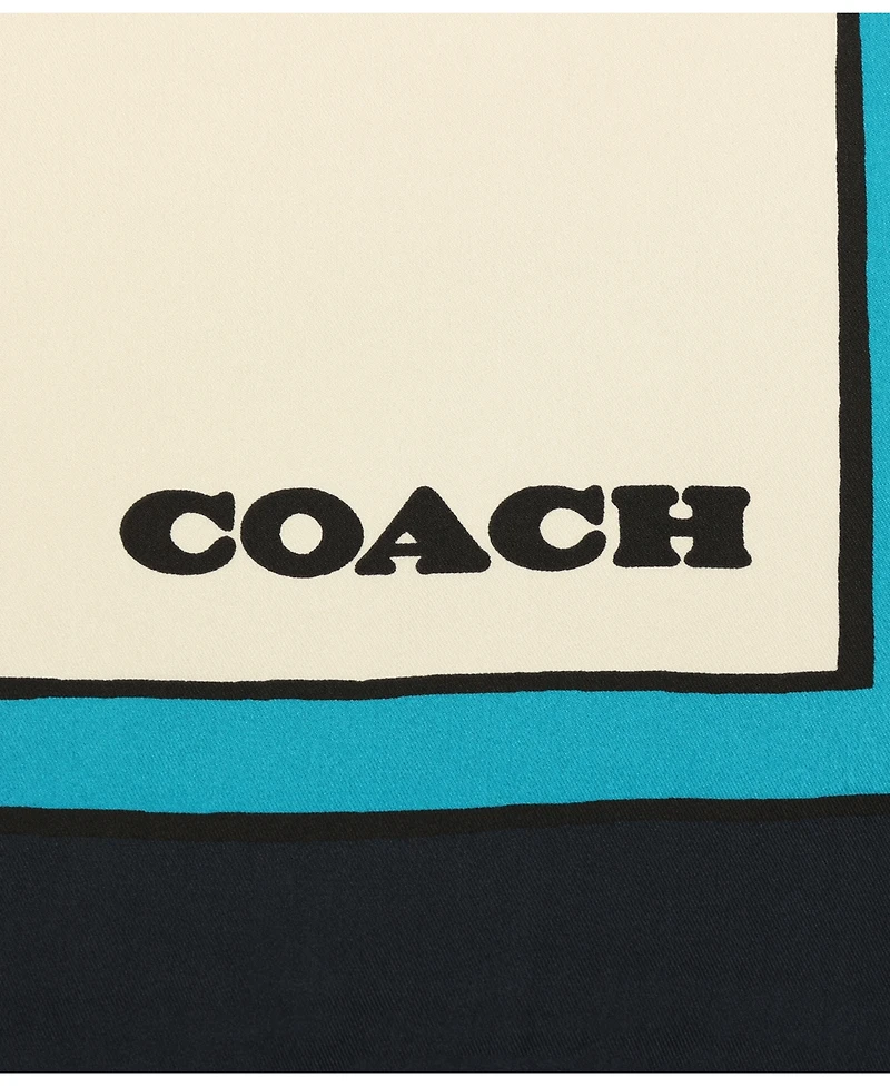 Coach Women's Trompe L'Oeil Belt Print Silk Square Scarf