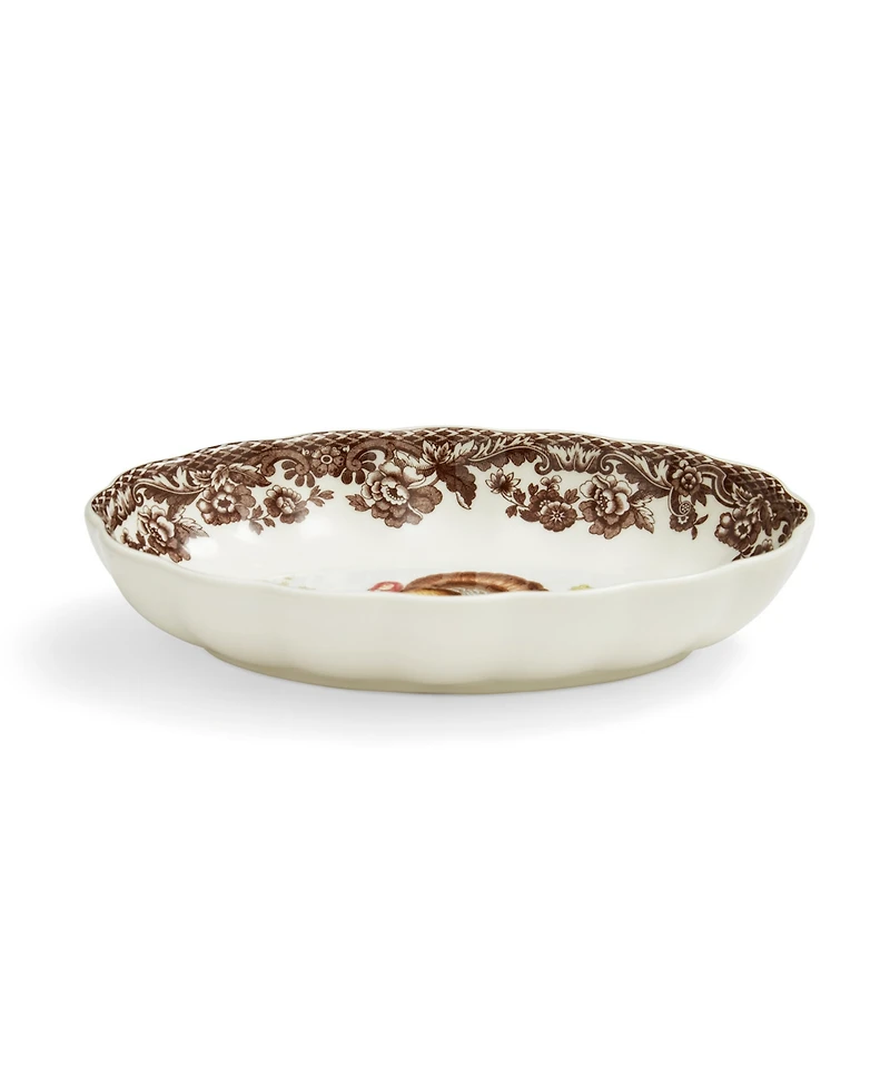 Spode Woodland Turkey Oval Fluted Dish, Set of 2