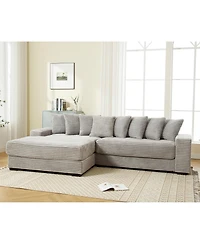 Streamdale Furniture Oversized, Cozy L-Shaped Sofa with Armrests and Throw Pillows