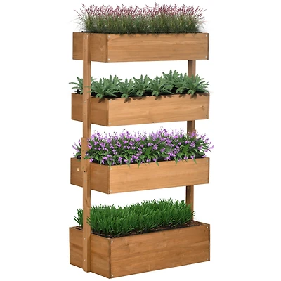 4-Tier Wooden Vertical Garden Planter