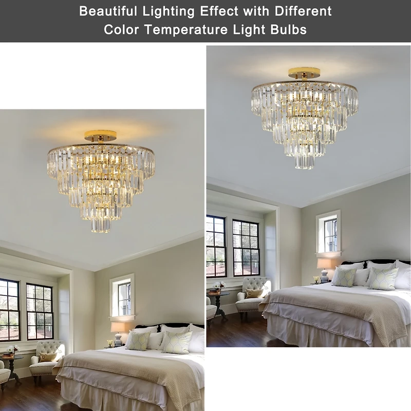 Streamdale 5-Tier Round Crystal Chandelier for Modern Home Decor