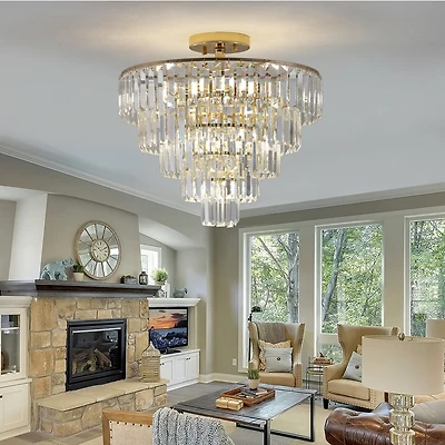 Streamdale 5-Tier Round Crystal Chandelier for Modern Home Decor