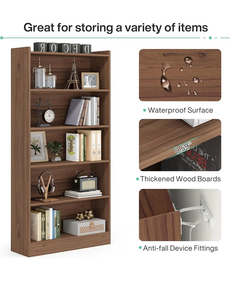 Tribesigns 78-inch Tall Bookcase, Modern 7-Tier White Library Bookshelf with Storage Shelves, Large Open Bookcases Wood Display Shelving Unit