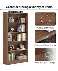 Tribesigns 78-inch Tall Bookcase, Modern 7-Tier White Library Bookshelf with Storage Shelves, Large Open Bookcases Wood Display Shelving Unit