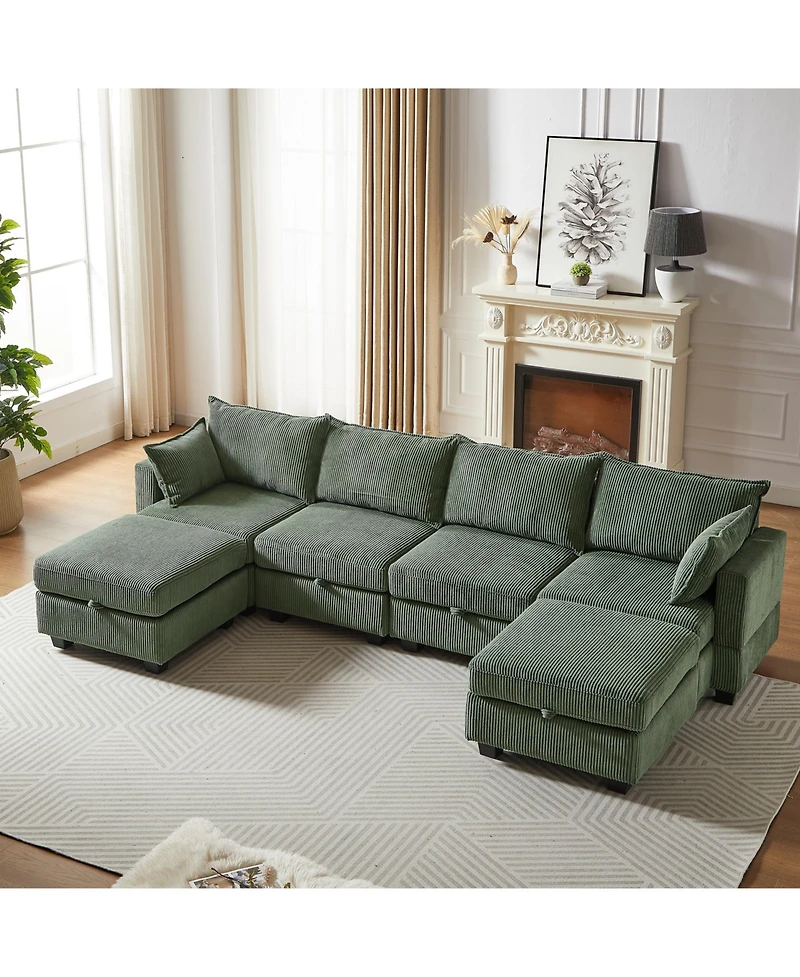 Streamdale Modular Sectional Sofa with Storage and Convertible Sleeper