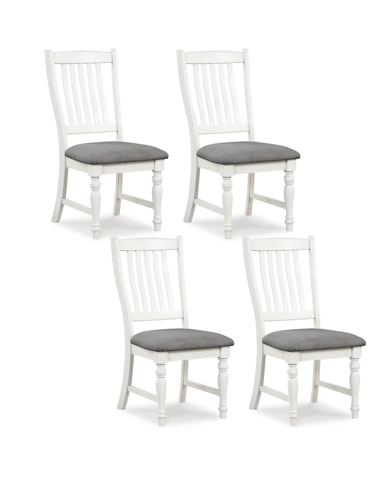Skonyon Set of 2 Dining Chairs Kitchen Side Chair with Solid Wood Legs-White