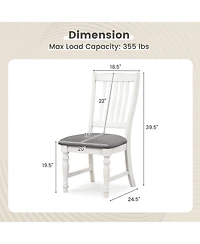 Skonyon Set of 2 Dining Chairs Kitchen Side Chair with Solid Wood Legs-White