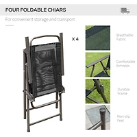 6pc Patio Dining Set with Umbrella for 4: Table, Chairs & Glass