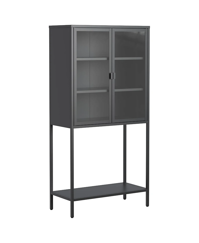 Streamdale Heavy Duty Storage Cabinet with Glass Doors and Shelves