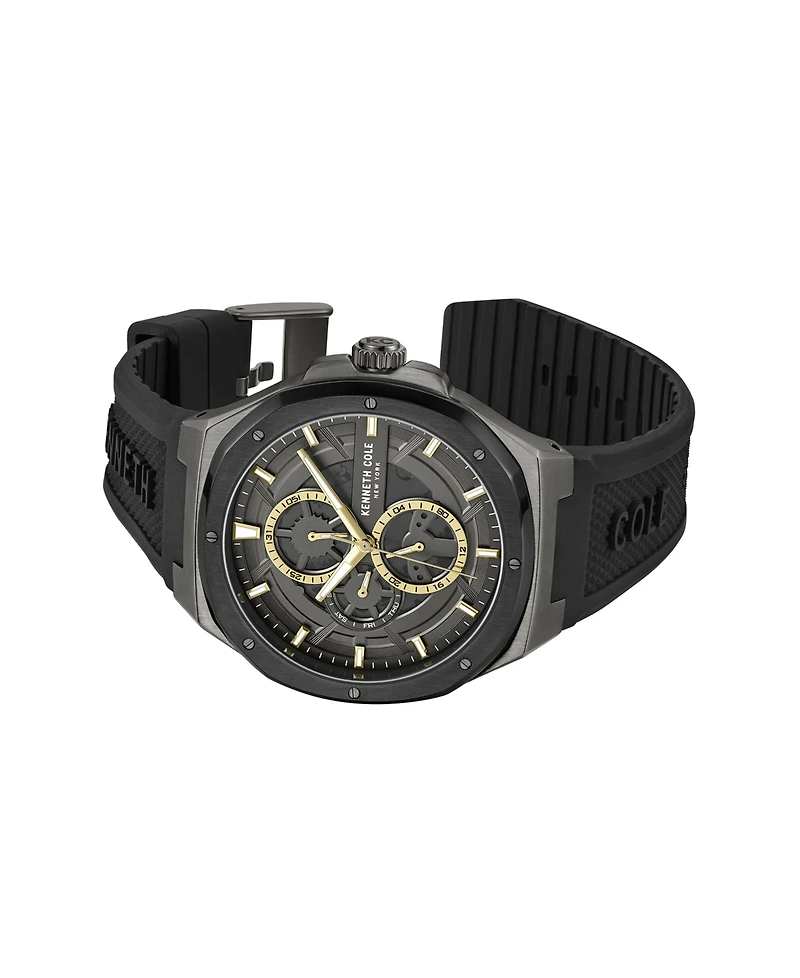 Kenneth Cole New York Men's Dress Sport Black Stainless Steel Watch, 43.5mm