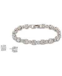 Givenchy Cubic Zirconia Tennis Bracelet & Stud Earrings Set