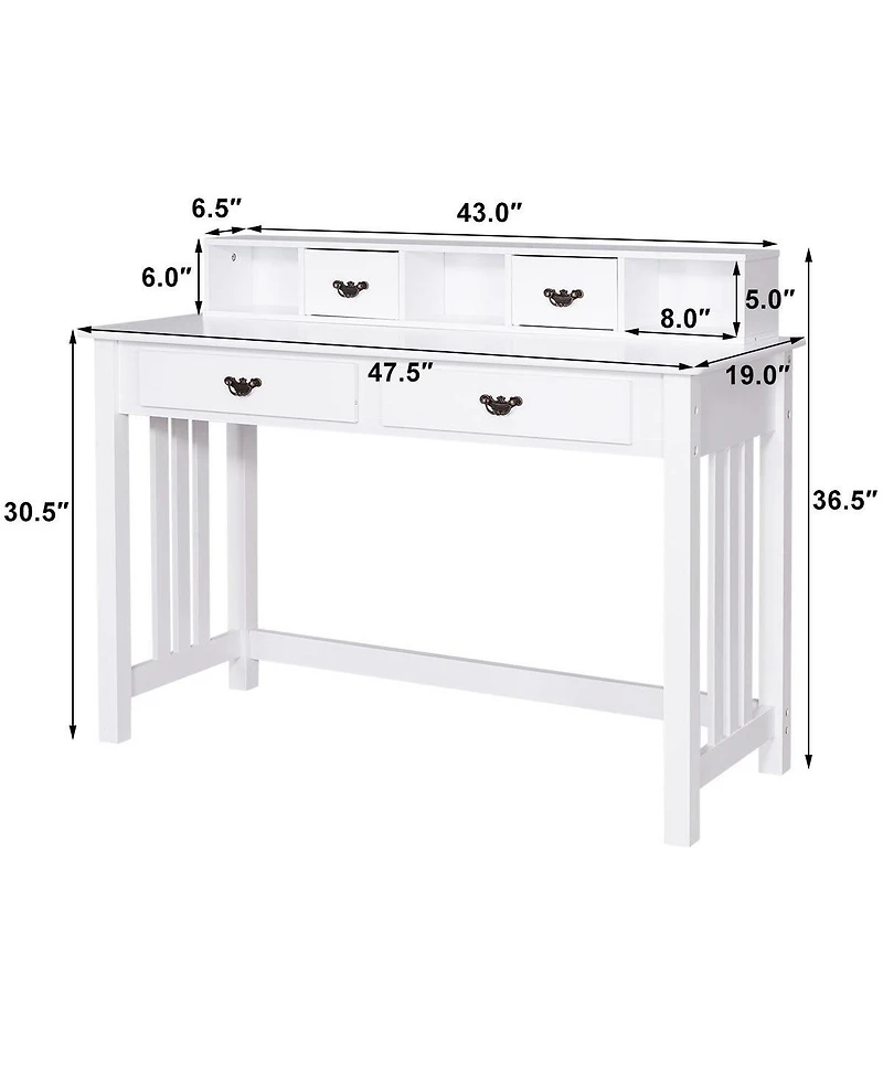 Skonyon Home Office Writing Desk with 4 Drawer Computer Study Table