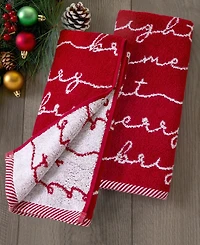 Skl Home Merry and Bright Jacquard Cotton 2-Pc Hand Towel Set, 16" x 25"