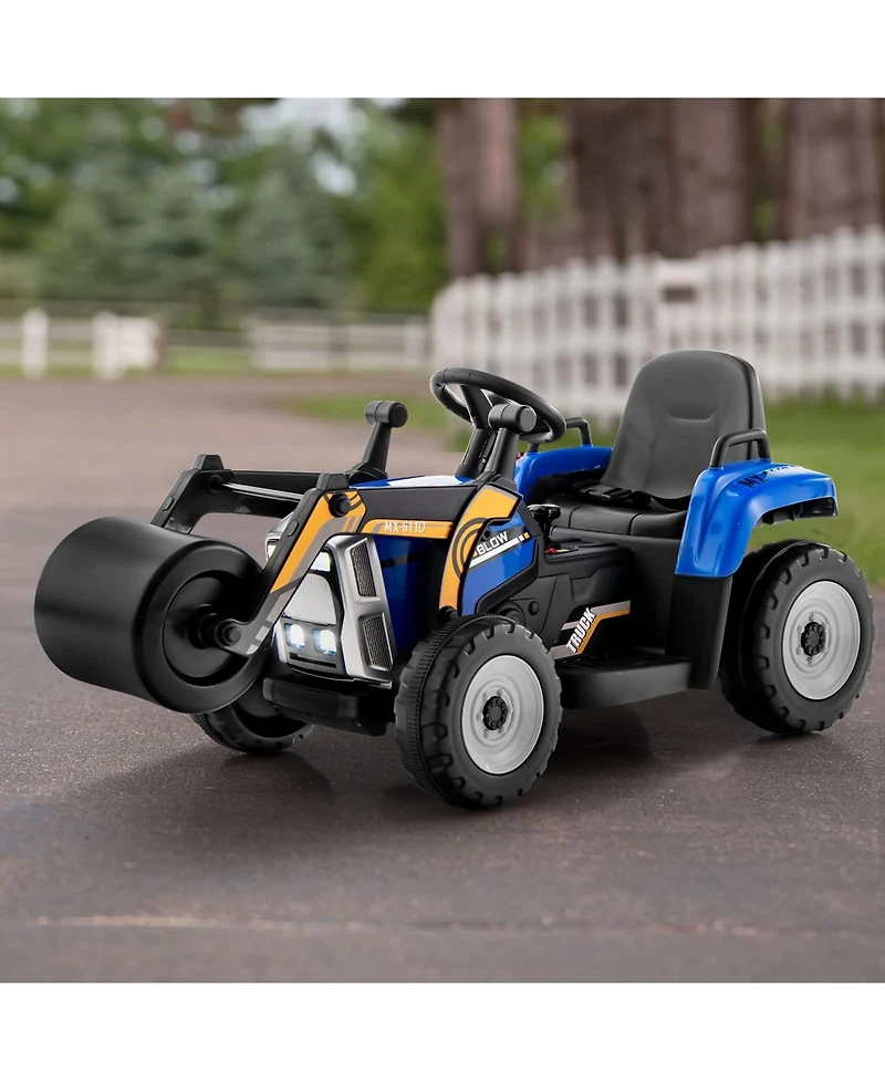 12V Kids Ride on Road Roller with 2.4G Remote Control-Pink