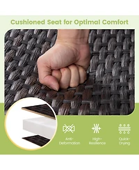 Sugift All Weather Outdoor 2-Person Swing Glider Bench with Quick Dry Foam Seat