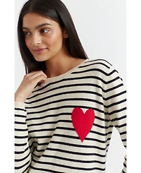 Chinti & Parker Women's Breton Heart Wool Cashmere Sweater
