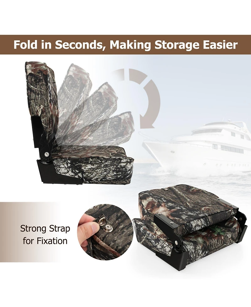 Sugift 2-Piece Folding Boat Seat Set with Sponge Padding