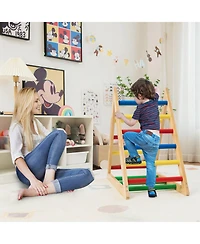 Vebreda Climbing Triangle Ladder with 3 Levels for Kids-Multicolor