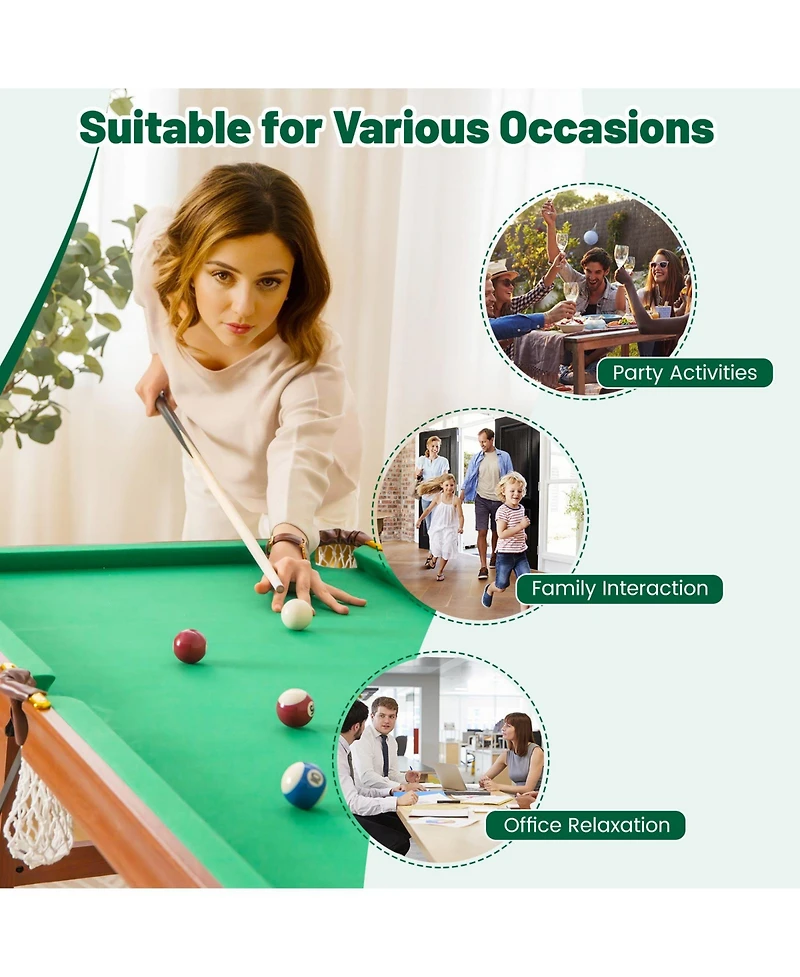 Skonyon Folding Portable Billiards Table Game Set with Adjustable Foot Levelers
