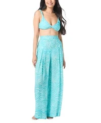 Vince Camuto Womens Printed Knotted Bikini Top Printed Cover Up Pants