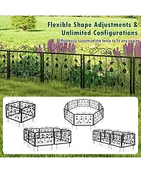 Sugift Decorative Garden Fence with 8 Panels Animal Barrier