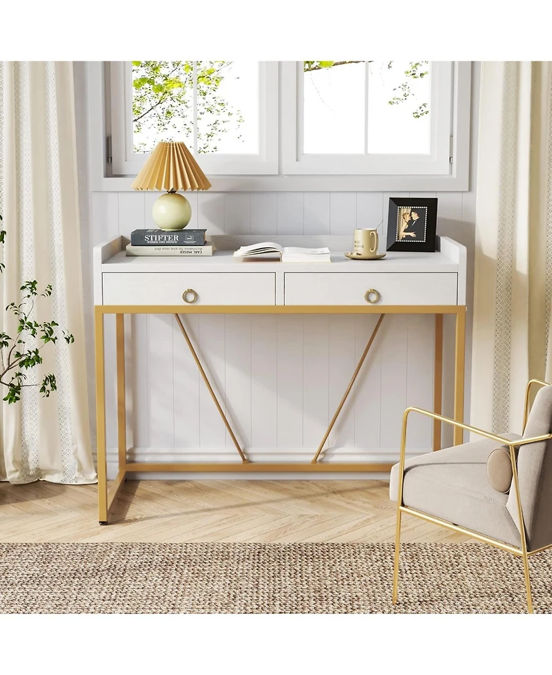 Tribesigns 55" Industrial Executive Desk, Rustic Simple Computer Laptop Desk, Study Writing Table Business Workstation