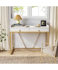 Tribesigns 55" Industrial Executive Desk, Rustic Simple Computer Laptop Desk, Study Writing Table Business Workstation
