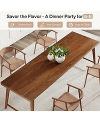 Tribesigns 78.7-Inch Dining Table, Mid-Century Modern Kitchen Dining Room Table for 6-8 People, Wood Kitchen Table Dinner Table, Rich Walnut
