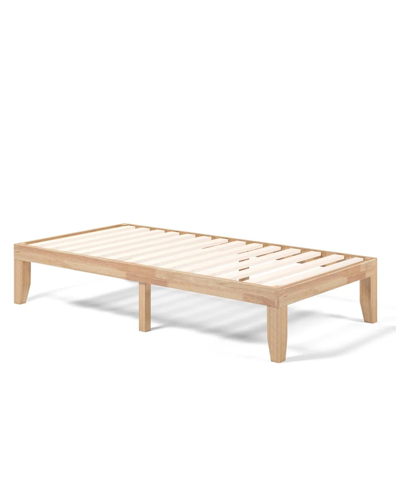 Gymax 14'' Twin Wooden Platform Bed Frame w/ Strong Slat Support Espresso