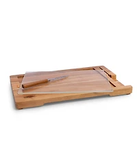 Toscana Ventana Glass and Acacia Cheese Board and Knife Set
