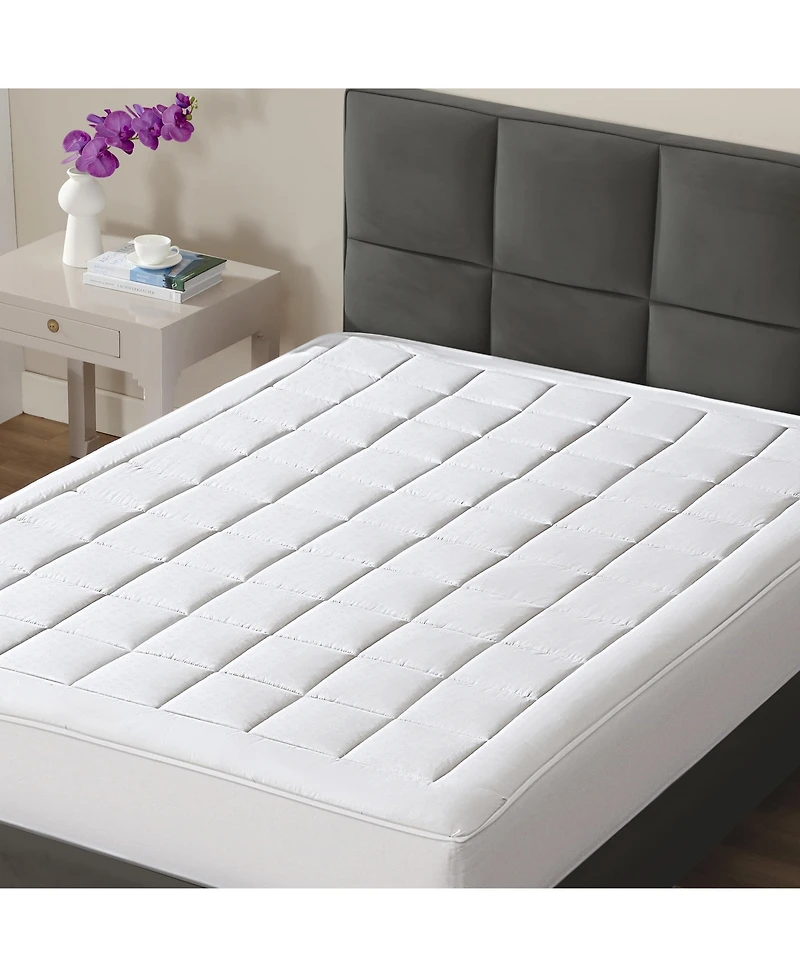 Circles Home Circleshome Ultra-Plush Down Alternative Cotton Top Mattress Pad White King