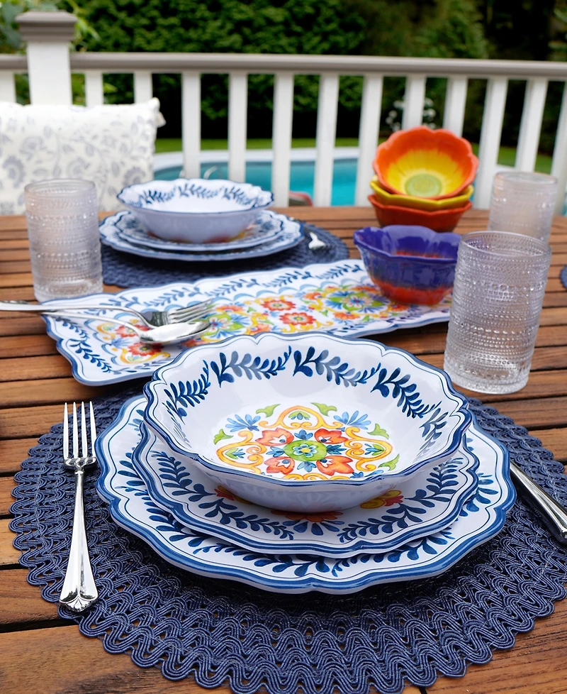 Certified International Flores Set of 4 Dinner Plate 11", Service For 4