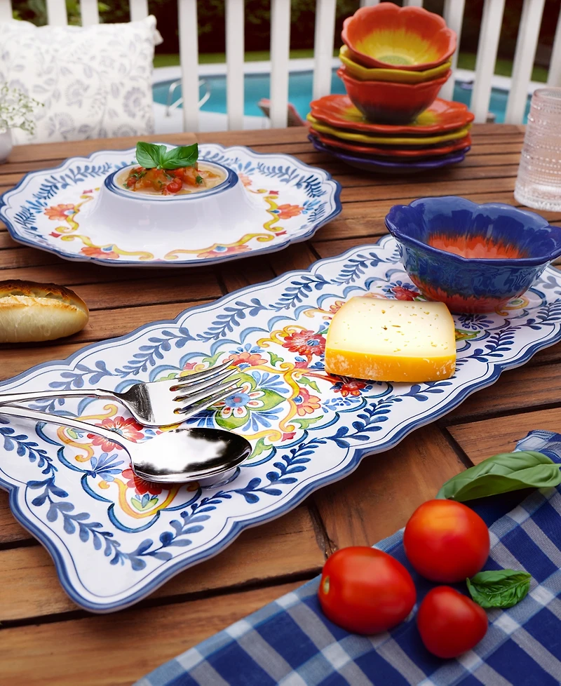 Certified International Flores 2 Pc Appetizer Set, Service For 2