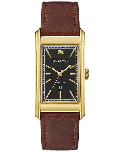 Bulova Men's Automatic Frank Sinatra Chairman of the Board Brown Leather Strap Watch 26mm