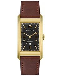 Bulova Men's Automatic Frank Sinatra Chairman of the Board Brown Leather Strap Watch 26mm