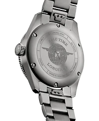 Longines Men's Swiss Automatic Spirit Zulu Time Silver-Tone Titanium Bracelet Watch 39mm