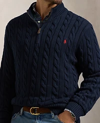 Polo Ralph Lauren Men's Big & Tall Cable-Knit Cotton Quarter-Zip Sweater