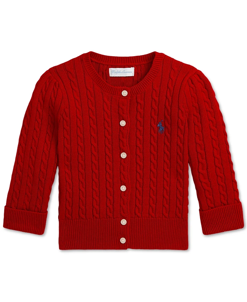 Polo Ralph Lauren Baby Girls Cable-Knit Cotton Cardigan