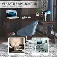 57" L-Shaped Corner Desk, Computer Home Office Desk and Writing Table, Brown