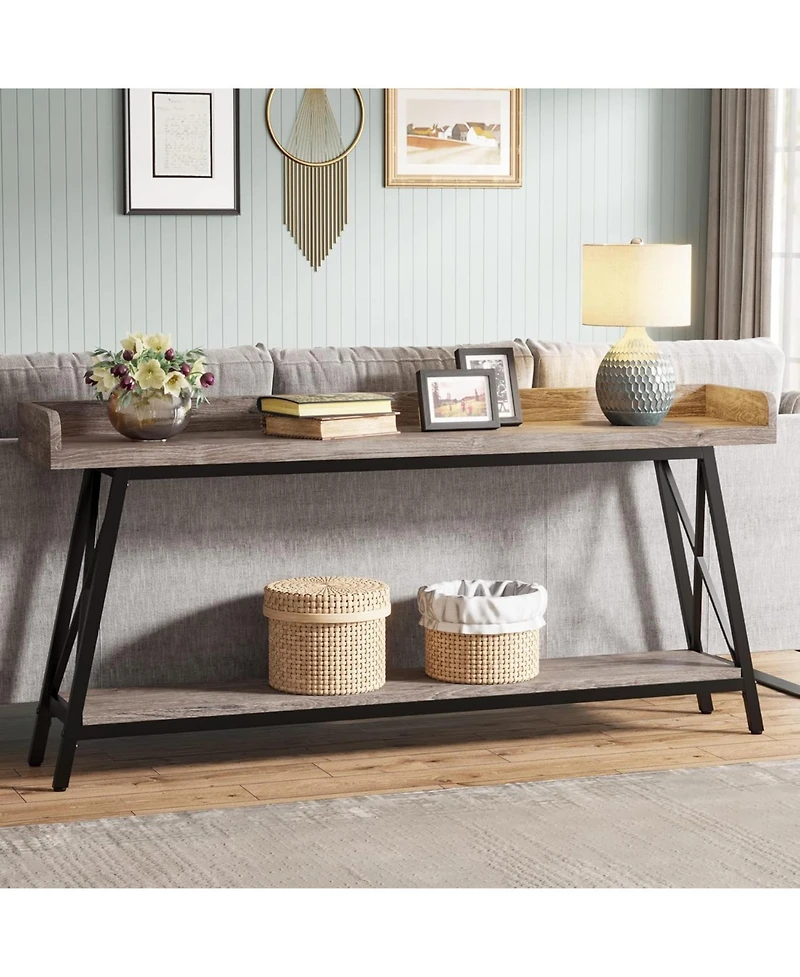 Tribesigns 70.87 inch Extra Long Console Table Behind Couch, Rustic Industrial Sofa Table for Living Room