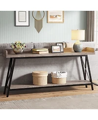 Tribesigns 70.87 inch Extra Long Console Table Behind Couch, Rustic Industrial Sofa Table for Living Room