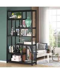 Tribesigns 79 Inch Extra Tall Bookshelf, 7-Tier Vintage Bookcase, Industrial 10-Shelf Open Storage Shelves Display Shelves Organizer for Home Office