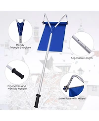 Lightweight Roof Rake Snow Removal Tool 20FT Adjustable Telescoping Handle